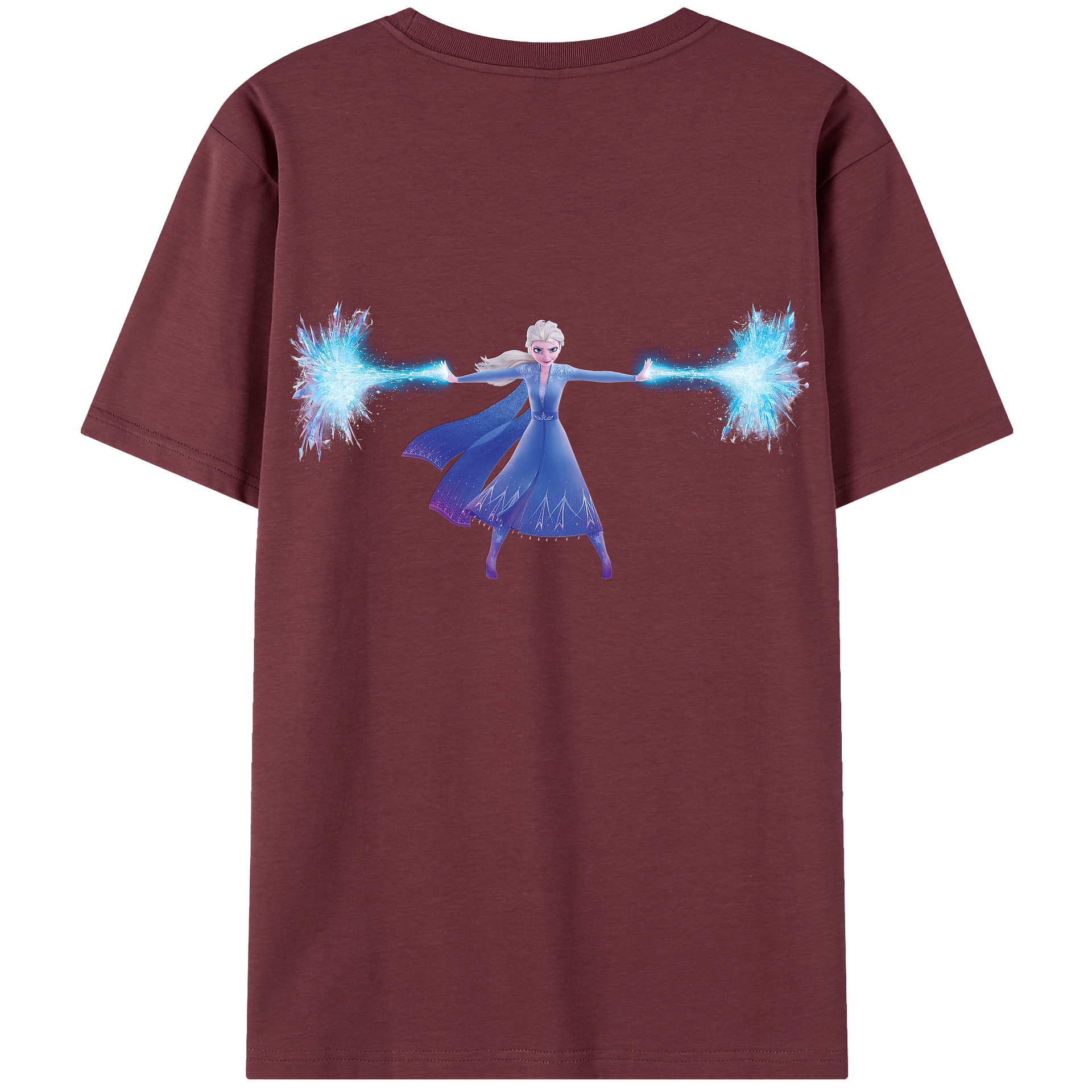 （画像用） アナと雪の女王 アンナ エルサ Frozen Anna Elsa 綿100％半袖Tシャツ（背面プリント）
